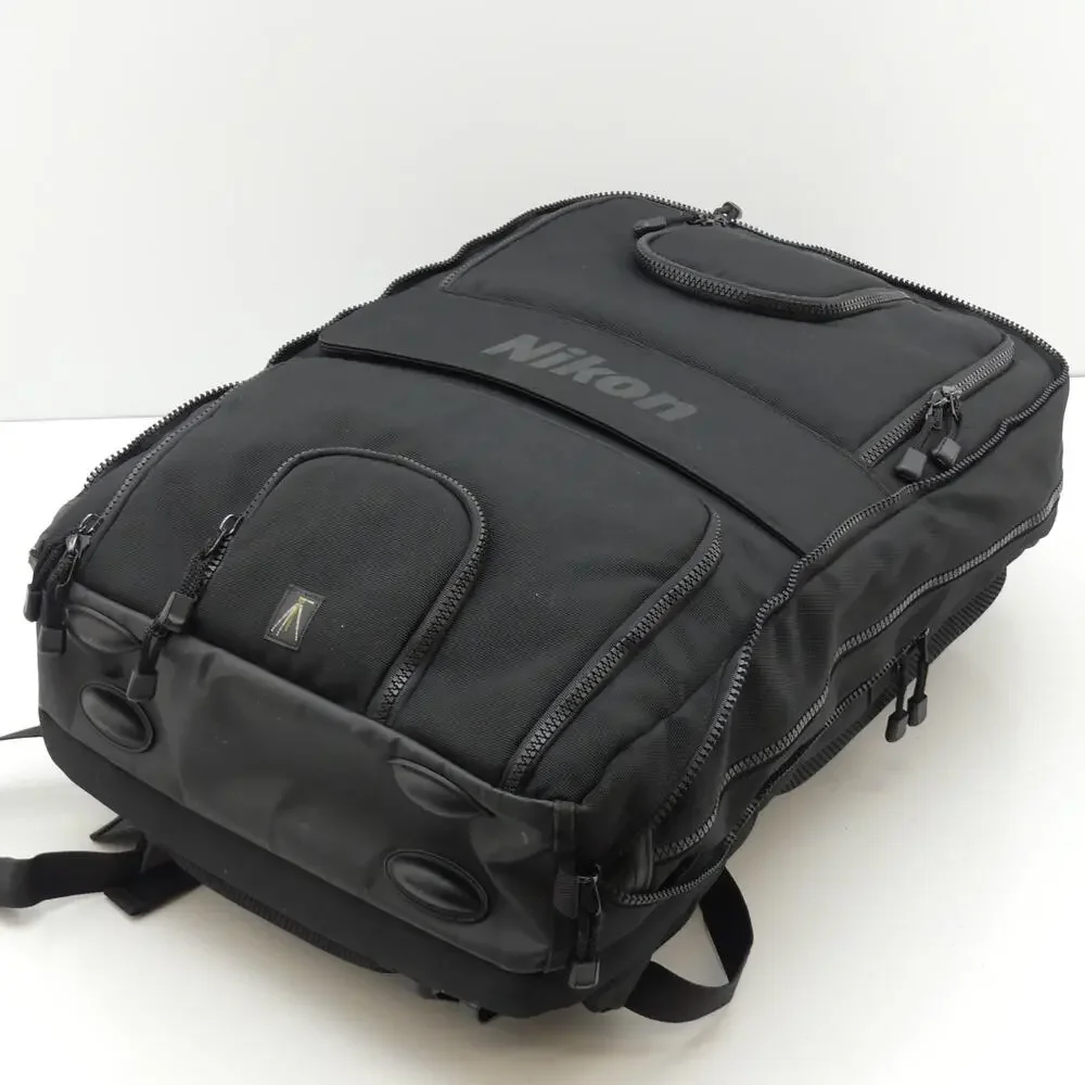 Nikon Camera Equipment Backpack Black Padded Multi Pocket Gear Bag Travel Case